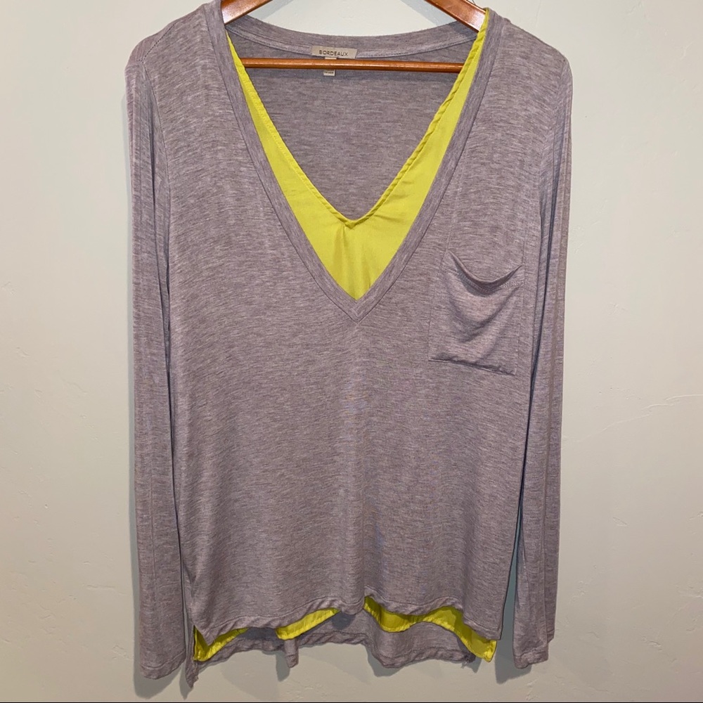 Anthropologie Bordeaux Layered Look Top M